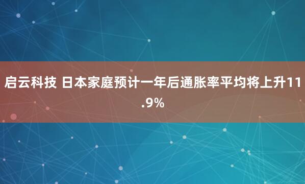 启云科技 日本家庭预计一年后通胀率平均将上升11.9%