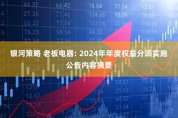 银河策略 老板电器: 2024年年度权益分派实施公告内容摘要